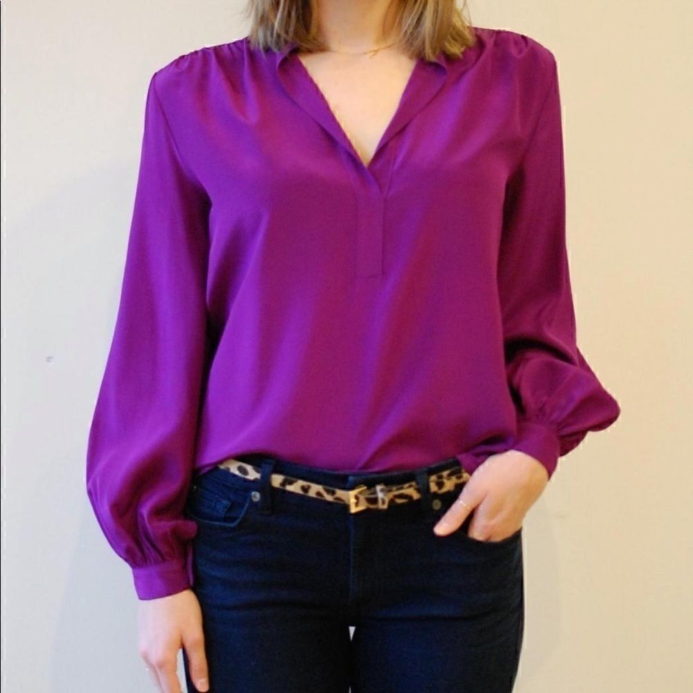 Aaron Ashe Midtown Silk Tunic in purple